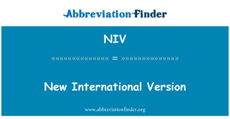 what does ntivb stand for|New International Version (NIV) .